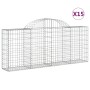 Cestas de gaviones 15 uds forma de arco hierro 200x30x80/100 cm de vidaXL, Maceteros y jardineras - Ref: Foro24-3146102, Prec...