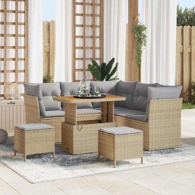 Conjunto de sofás de jardín 8 pcs Beige ratán sintético en Sofás de exterior | Comprar online en Foru.es