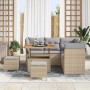 Conjunto de sofás de jardín 8 pcs Beige ratán sintético en Sofás de exterior | Comprar online en Foru.es