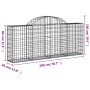 Cestas de gaviones 15 uds forma de arco hierro 200x30x80/100 cm de vidaXL, Maceteros y jardineras - Ref: Foro24-3146102, Prec...