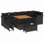 Conjunto de sofás de jardín 9 pcs Negro ratán sintético en Sofás de exterior | Comprar online en Foru.es
