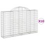 Cestas gaviones 10 uds forma de arco hierro 200x30x120/140 cm de vidaXL, Maceteros y jardineras - Ref: Foro24-3146139, Precio...