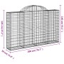 Cestas gaviones 10 uds forma de arco hierro 200x30x120/140 cm de vidaXL, Maceteros y jardineras - Ref: Foro24-3146139, Precio...