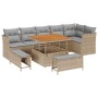 Conjunto de sofá de jardín 9 pcs Beige ratán sintético en Sofás de exterior | Comprar online en Foru.es
