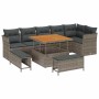 Conjunto de sofás de jardín 9 pcs Gris ratán sintético en Sofás de exterior | Comprar online en Foru.es