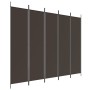 Biombo divisor de 5 paneles de tela marrón 250x200 cm de vidaXL, Divisores de ambientes - Ref: Foro24-350187, Precio: 40,64 €...