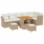 Conjunto de sofás de jardín 9 pcs Beige ratán sintético en Sofás de exterior | Comprar online en Foru.es