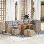 Conjunto de sofás de jardín 9 pcs Beige ratán sintético en Sofás de exterior | Comprar online en Foru.es