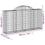 Cestas de gaviones 4 uds forma de arco hierro 200x30x100/120 cm de vidaXL, Maceteros y jardineras - Ref: Foro24-3146112, Prec...