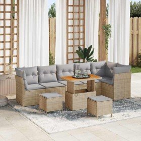 Conjunto de sofás de jardín 8 pcs Beige ratán sintético en Sofás de exterior | Comprar online en Foru.es