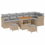 Conjunto de sofás de jardín 8 pcs Beige ratán sintético en Sofás de exterior | Comprar online en Foru.es