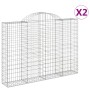 Cestas de gaviones 2 uds forma de arco hierro 200x30x140/160 cm de vidaXL, Maceteros y jardineras - Ref: Foro24-3146152, Prec...