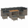 Conjunto de sofá de jardín 10 pcs Gris ratán sintético en Sofás de exterior | Comprar online en Foru.es