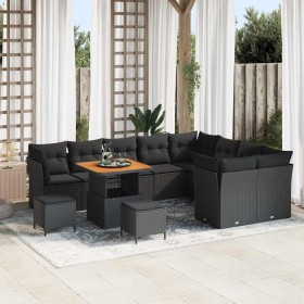 Conjunto de sofá de jardín 12 pcs Negro ratán sintético en Sofás de exterior | Comprar online en Foru.es