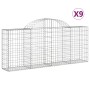 Cestas de gaviones 9 uds forma de arco hierro 200x30x80/100 cm de vidaXL, Maceteros y jardineras - Ref: Foro24-3146096, Preci...