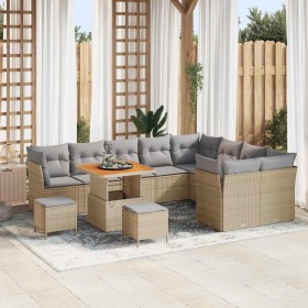 Conjunto de sofá de jardín 12 pcs Beige ratán sintético en Sofás de exterior | Comprar online en Foru.es