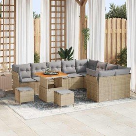 Conjunto de sofá de jardín 12 pcs Beige ratán sintético en Sofás de exterior | Comprar online en Foru.es