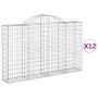 Cestas gaviones 12 uds forma de arco hierro 200x30x120/140 cm de vidaXL, Maceteros y jardineras - Ref: Foro24-3146141, Precio...