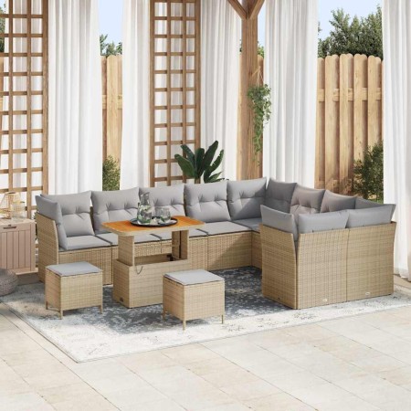 Conjunto de sofá de jardín 12 pcs Beige ratán sintético en Sofás de exterior | Comprar online en Foru.es