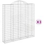 Cestas de gaviones 3 uds forma de arco hierro 200x30x200/220 cm de vidaXL, Maceteros y jardineras - Ref: Foro24-3146216, Prec...