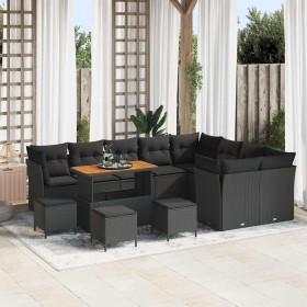 Conjunto de sofá de jardín 13 pcs Negro ratán sintético en Sofás de exterior | Comprar online en Foru.es