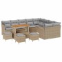 Conjunto de sofá de jardín 13 pcs Beige ratán sintético en Sofás de exterior | Comprar online en Foru.es