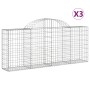 Cestas de gaviones 3 uds forma de arco hierro 200x30x80/100 cm de vidaXL, Maceteros y jardineras - Ref: Foro24-3146090, Preci...