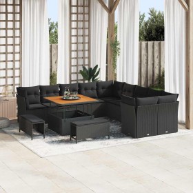 Conjunto de sofás de jardín 13 pcs Negro ratán sintético en Sofás de exterior | Comprar online en Foru.es