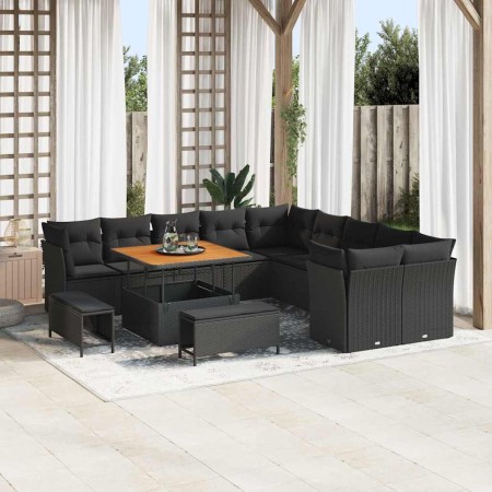 Conjunto de sofás de jardín 13 pcs Negro ratán sintético en Sofás de exterior | Comprar online en Foru.es