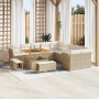 Conjunto de sofás de jardín 13 pcs Beige ratán sintético en Sofás de exterior | Comprar online en Foru.es