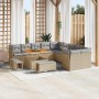 Conjunto de sofás de jardín 13 pcs Beige ratán sintético en Sofás de exterior | Comprar online en Foru.es