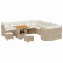 Conjunto de sofás de jardín 13 pcs Beige ratán sintético en Sofás de exterior | Comprar online en Foru.es