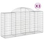 Cestas de gaviones 3 uds forma de arco hierro 200x50x100/120cm de vidaXL, Maceteros y jardineras - Ref: Foro24-3146321, Preci...