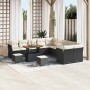Conjunto de sofá de jardín 13 pcs Negro ratán sintético en Sofás de exterior | Comprar online en Foru.es