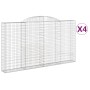 Cestas de gaviones 4 uds forma de arco hierro 300x30x160/180 cm de vidaXL, Maceteros y jardineras - Ref: Foro24-3146577, Prec...