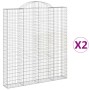 Cestas de gaviones 2 uds forma de arco hierro 200x30x220/240 cm de vidaXL, Maceteros y jardineras - Ref: Foro24-3146236, Prec...