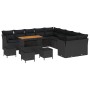 Conjunto de sofá de jardín 14 pcs Negro ratán sintético en Sofás de exterior | Comprar online en Foru.es