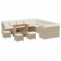 Conjunto de sofá de jardín 14 pcs Beige ratán sintético en Sofás de exterior | Comprar online en Foru.es