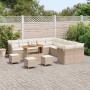 Conjunto de sofá de jardín 14 pcs Beige ratán sintético en Sofás de exterior | Comprar online en Foru.es