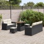 Conjunto de sofá de jardín 8 pcs Negro ratán sintético en Sofás de exterior | Comprar online en Foru.es