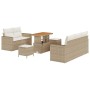 Conjunto de sofá de jardín 8 pcs Beige ratán sintético en Sofás de exterior | Comprar online en Foru.es