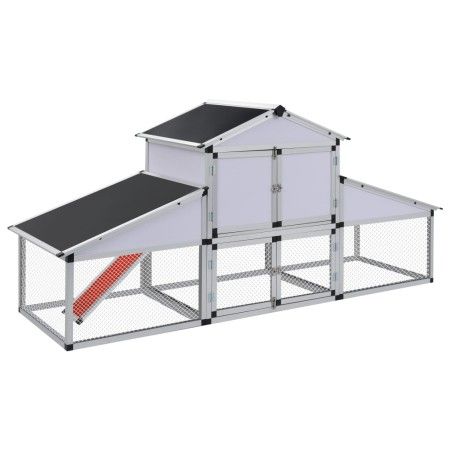 Gallinero con corral y nido aluminio de vidaXL, Jaulas y habitáculos para animales pequeños - Ref: Foro24-41323, Precio: 525,...