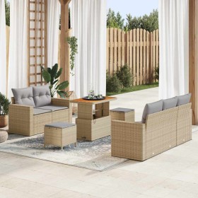 Conjunto de sofá de jardín 8 pcs Beige ratán sintético en Sofás de exterior | Comprar online en Foru.es