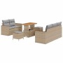 Conjunto de sofá de jardín 8 pcs Beige ratán sintético en Sofás de exterior | Comprar online en Foru.es
