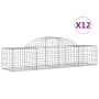 Cestas de gaviones 12 uds forma de arco hierro 200x50x40/60 cm de vidaXL, Maceteros y jardineras - Ref: Foro24-3146267, Preci...