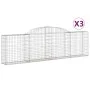 Cestas de gaviones 3 uds forma de arco hierro 300x30x80/100 cm de vidaXL, Maceteros y jardineras - Ref: Foro24-3146504, Preci...