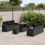 Conjunto de sofá de jardín 9 pcs Negro ratán sintético en Sofás de exterior | Comprar online en Foru.es
