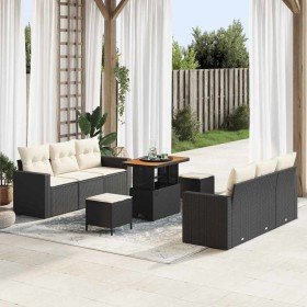 Conjunto de sofá de jardín 9 pcs Negro ratán sintético en Sofás de exterior | Comprar online en Foru.es