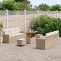 Conjunto de sofá de jardín 9 pcs Beige ratán sintético en Sofás de exterior | Comprar online en Foru.es
