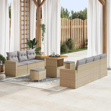 Conjunto de sofá de jardín 10 pcs Beige ratán sintético en Sofás de exterior | Comprar online en Foru.es